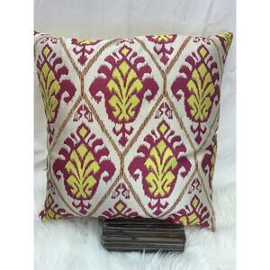 Large Accent Pillow Yellow Pink GUC 20x22"